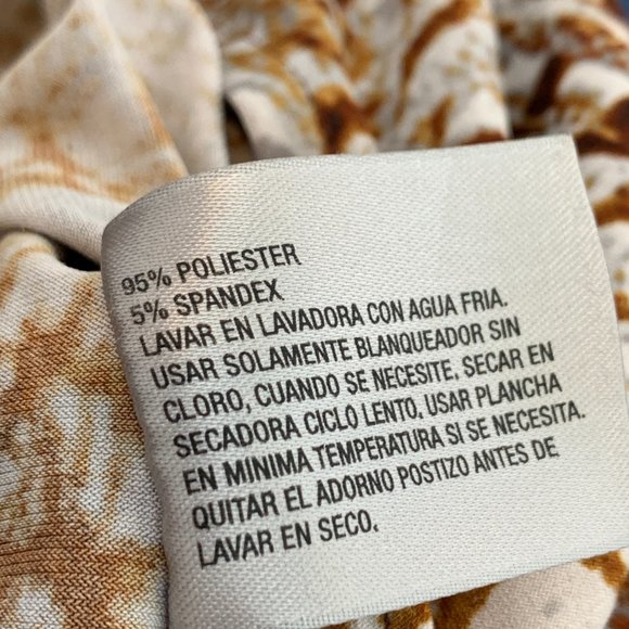 Worthington Stretch Brown Blouse Slit on Both Sides Belt Loops Large Cap Sleeve‎ - Picture 9 of 13